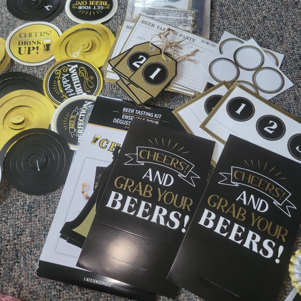 Gold and Black Beer Tasting Kit And Party Decor